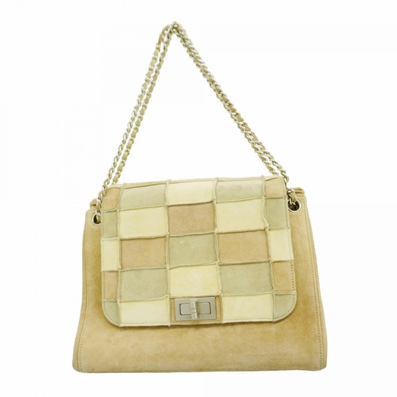Chanel Chocobar Shoulder Bag in Light Brown Suede for Women - Picture 1 of 13